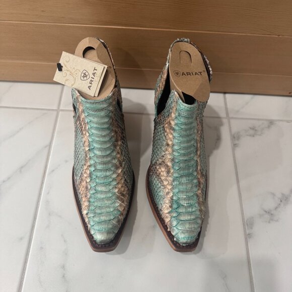 Ariat Women's Dixon Python Western Boots Turquoise Blue Size 16B NWB - Picture 3 of 4